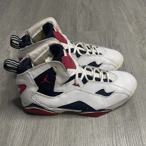 Jordan True Flight White Carmine Red 342964-112 Mens basketball sneaker shoes